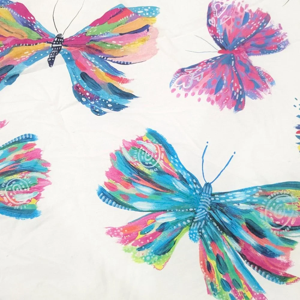 Pottery Barn Kids Etta Vee Butterfly Full Queen Comforter watercolor colorful‎